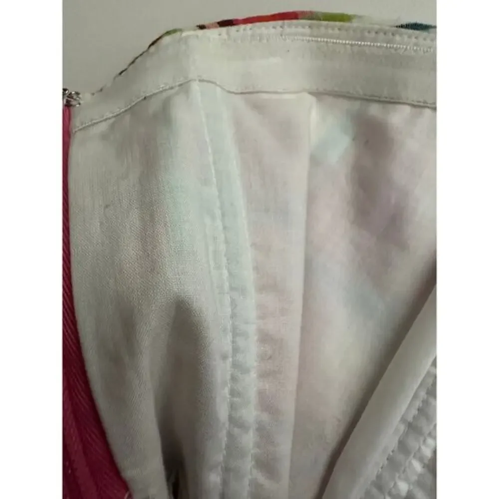 Lilly Pulitzer Vtg 4 Gweneth Madras Plaid Strapless Dress Smocked Coastal Preppy - Picture 7 of 11
